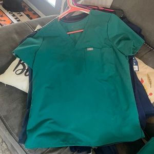 Figs Hunter green scrub set. Joggers